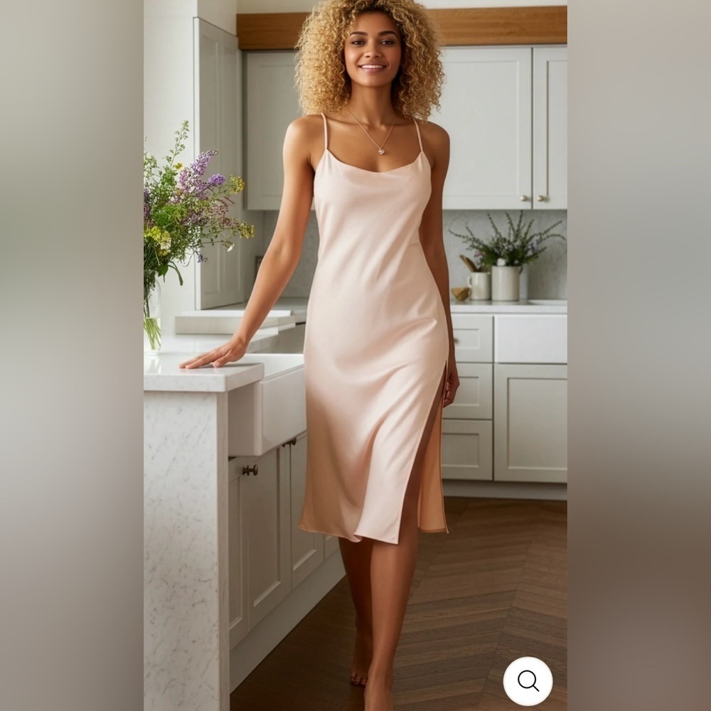 NWT Everyday Ritual Sloan T-Back Nightgown - Champagne Cotton Sateen — Large - Picture 2 of 13